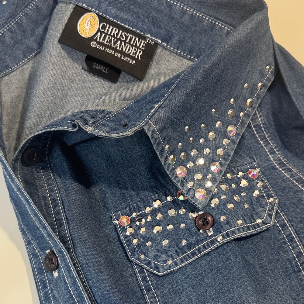 Christine Alexander Blue Denim with Swarovski Elements - Picture 3 of 4